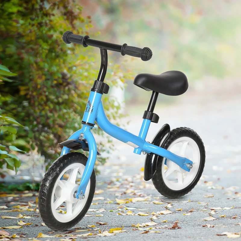 HOMCOM Draisienne enfant vélo sans pédales pour enfants de 3 à 6 ans selle hauteur réglable 35 Kg Max. structure en métal  71 x 32 x 56 cm bleu ciel
