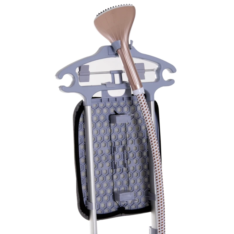 HOMCOM Défroisseur à vêtements 1800 W planche à repasser intégrée réservoir d'eau 2,4 L tige telescopique gant + cintre fournis coloris champagne