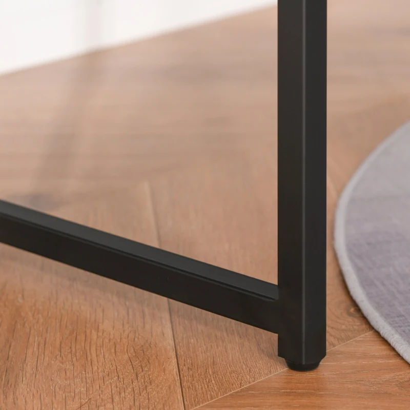 HOMCOM Bureau Design Industriel Rangement intégré châssis métal Noir Grand Plateau MDF Bicolore Noir et boisé