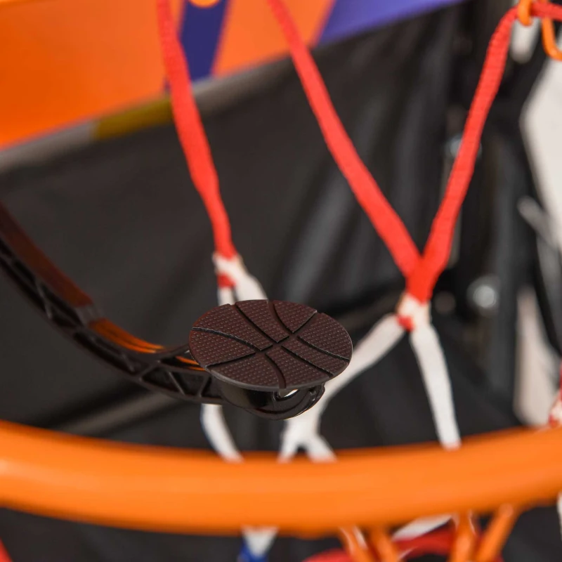 HOMCOM Jeux de basketball machine de tir électronique double support de basket-ball d'entraînement à domicile avec tableau de bord électronique et 2 balles Incluses