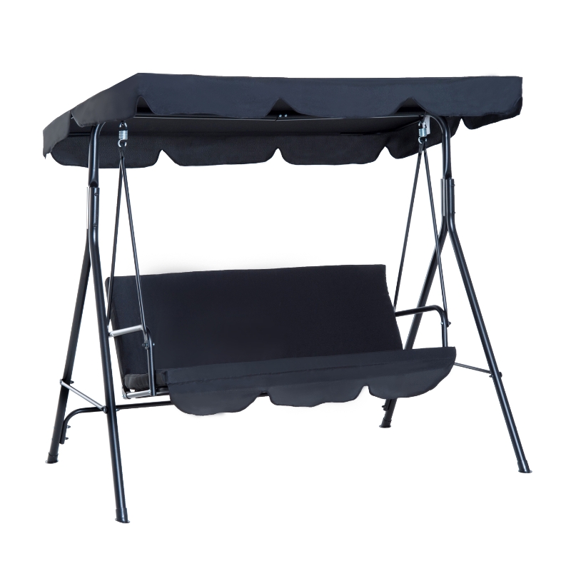 Outsunny Balancelle de Jardin Noire 3 Places