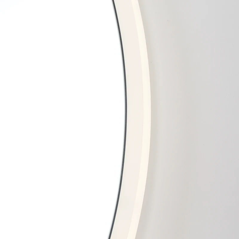 HOMCOM Miroir Rond Lumineux LED de Salle de Bain 28 W Argenté