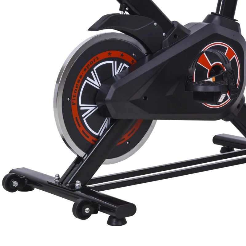 HOMCOM Vélo d'appartement cardio vélo biking écran LCD multifonction selle et guidon réglable volant inertie 5 Kg noir rouge