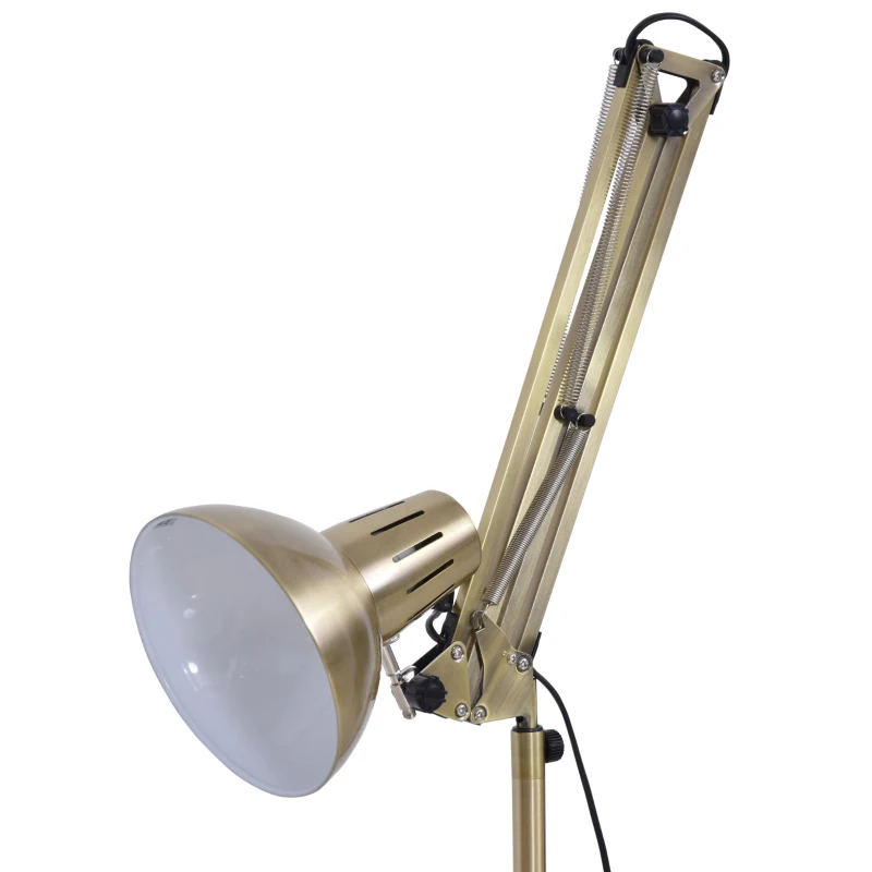 HOMCOM Lampadaire orientable design éclairage directionnel hauteur et angle réglable dim. 65L x 28l x 149-169H cm métal coloris laiton