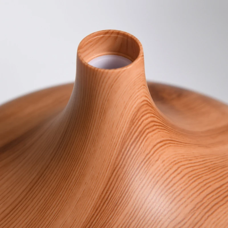 HOMCOM Diffuseur d'huiles essentielles 400 ml design vase - humidificateur d'air - diffuseur aromathérapie avec 7 lumières LED - minuterie - imitation bois