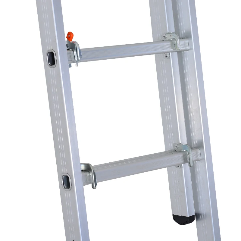 HOMCOM Echafaudage avec plateforme échelle escabeau double 3 en 1 certification NF EN131 charge max. 150 Kg aluminium