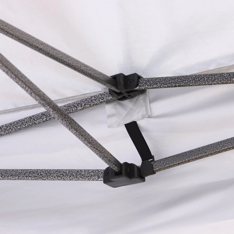 Outsunny Tonnelle barnum chapiteau de jardin pop-up pliant 2,88L x 2,88l x 3,3H m hauteur réglable sacs lestage & transport inclus acier époxy oxford blanc