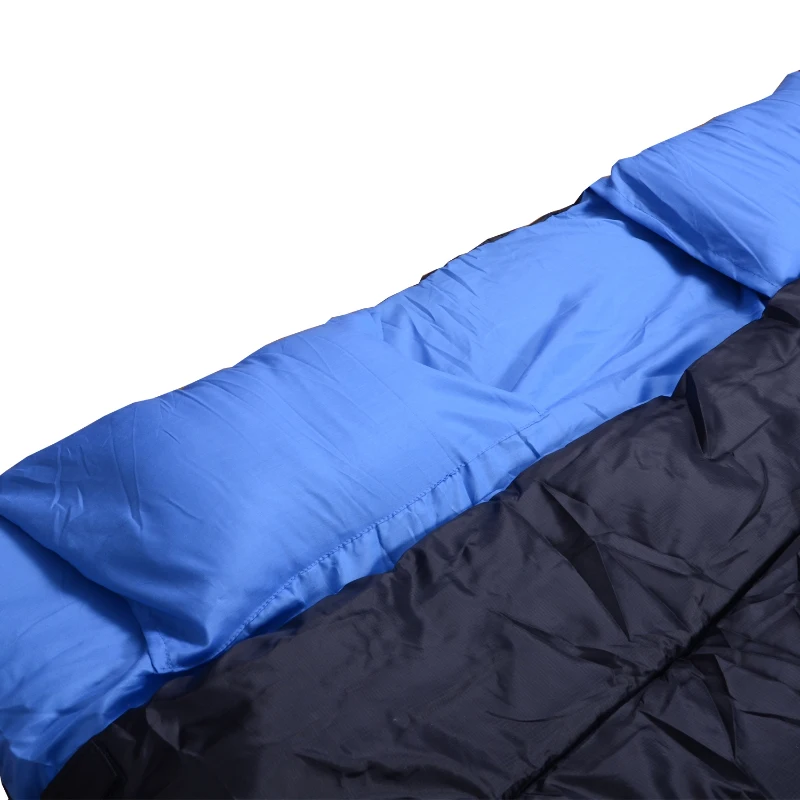 HOMCOM Sac de couchage double avec 2 oreillers tres confortable contre basse temperature noir