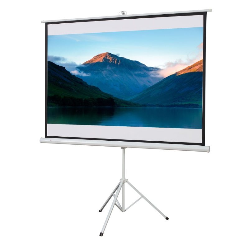 Homcom Écran de projection avec support trépied réglable en hauteur home-cinéma vidéo projecteur format 4:3 84 pouces blanc