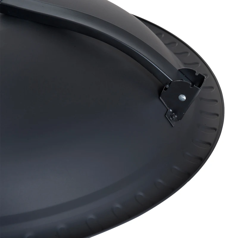 Outsunny brasero boule de feu cheminée foyer extérieur 71L x 71l x 42H cm pieds rétractables grille à charbon couvercle tisonnier métal noir