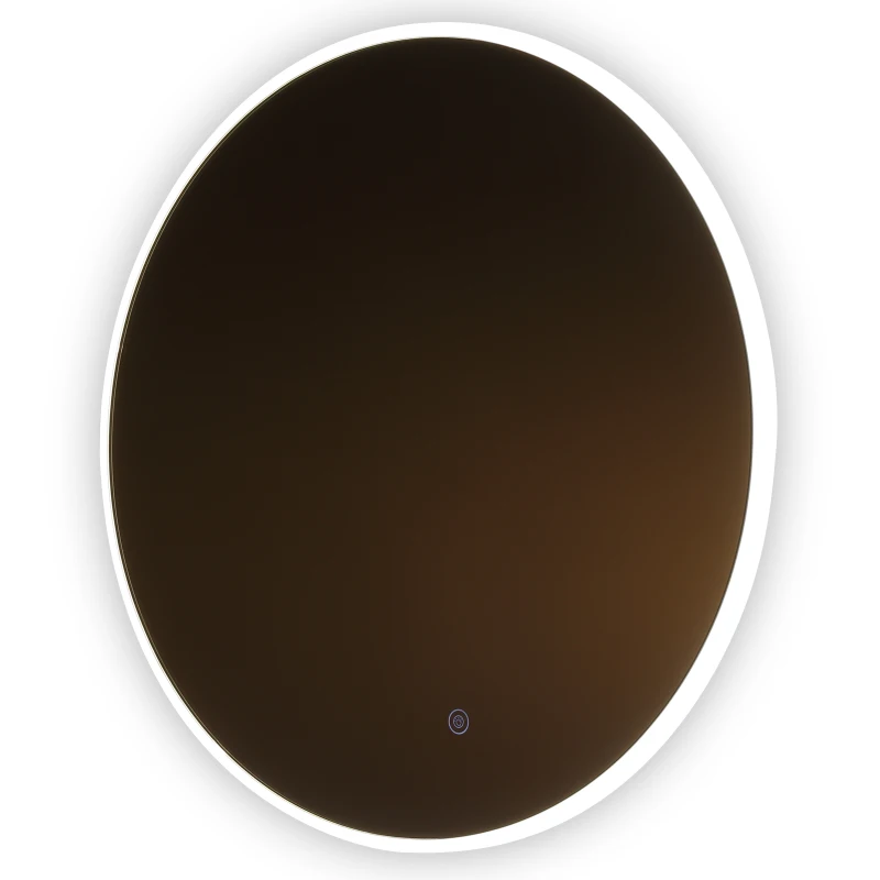 HOMCOM Miroir Rond Lumineux LED de Salle de Bain 28 W Argenté