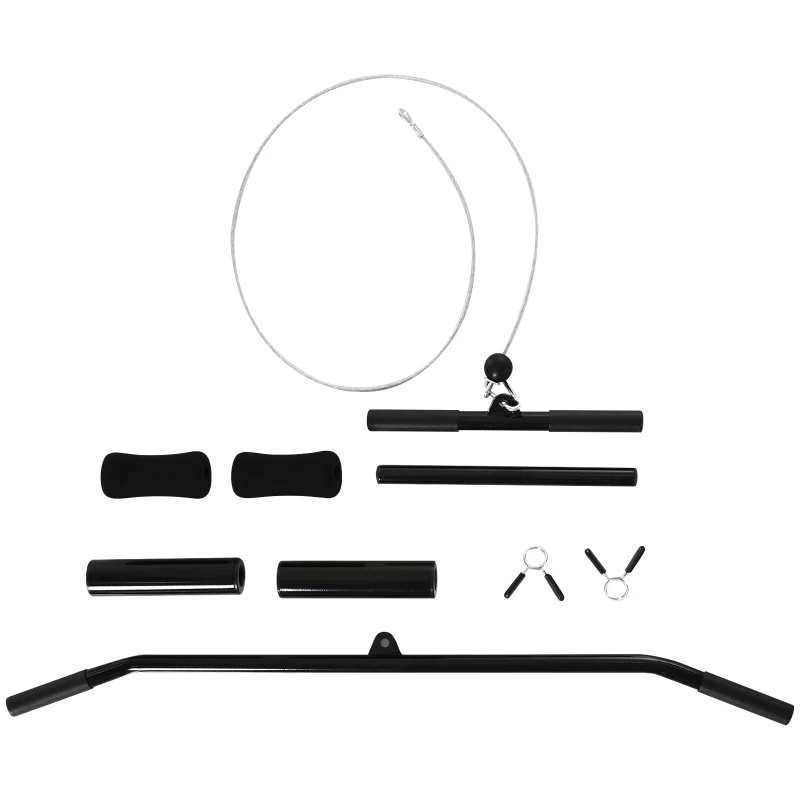 HOMCOM Station de musculation pour tirage poitrine - lat pulldown machine - banc de musculation dim. 103L x 120I x 180H cm acier noir