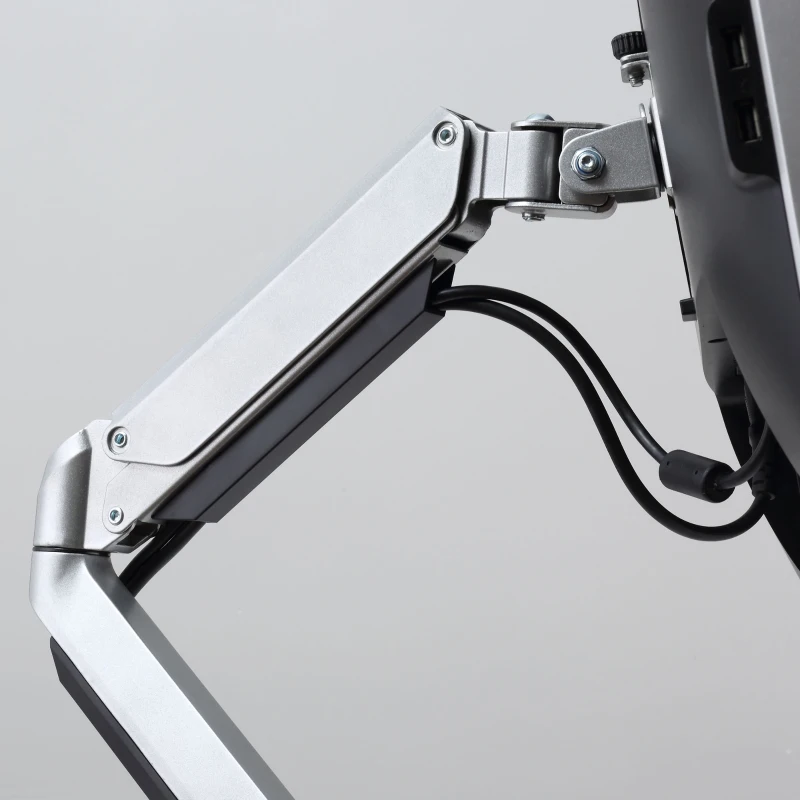 Vinsetto Support Écran PC support de moniteur de 13-32 pouces réglable en hauteur inclinable et pivotant supportant VESA 75x75/100x100 mm en aluminium argent