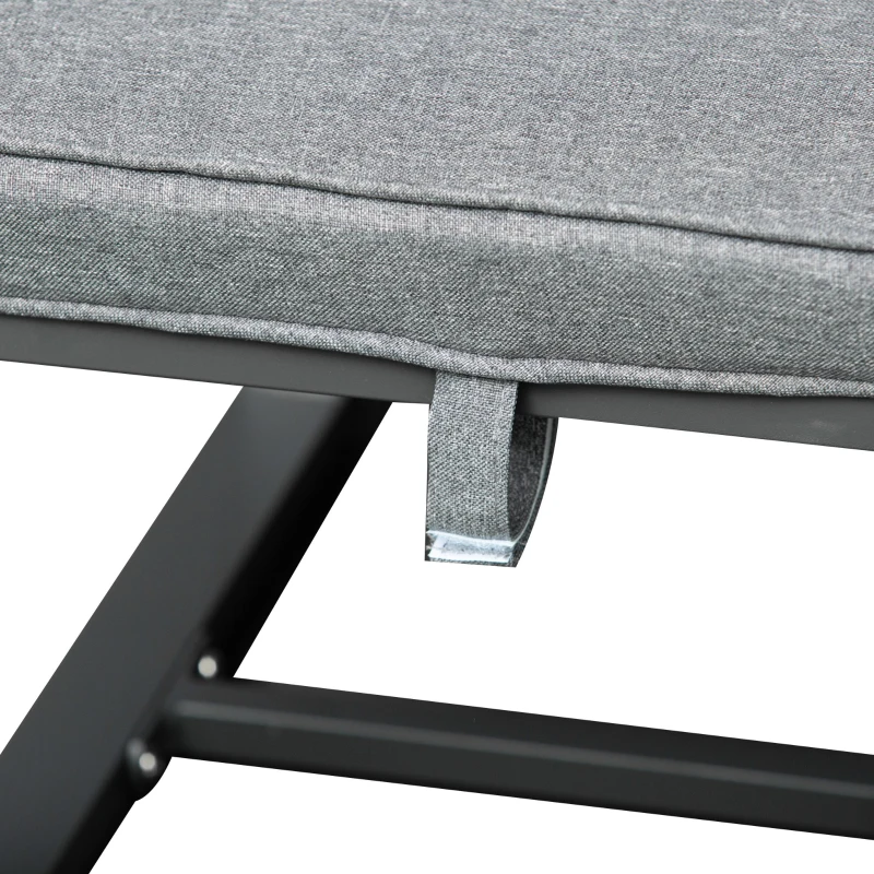 Outsunny Ensemble Salon de Jardin encastrable 8 Places 9 pièces Coussins Inclus alu. Polyester Gris