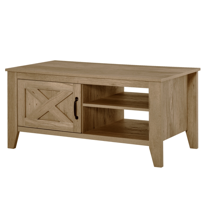 Table basse rectangulaire style rural chic aspect bois clair