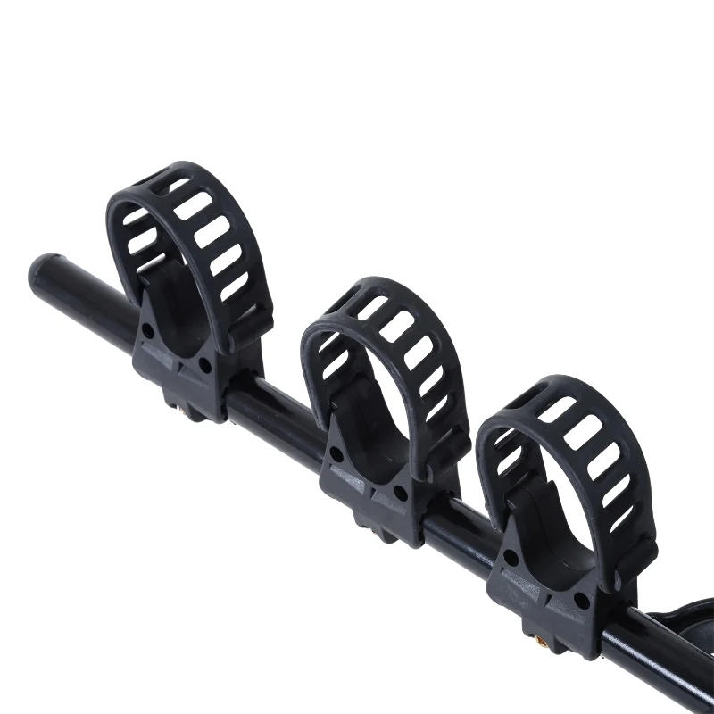 HOMCOM Porte-vélo pour 3 vélos - installation sur hayon - 6 sangles de sécurité - pliable - métal époxy noir