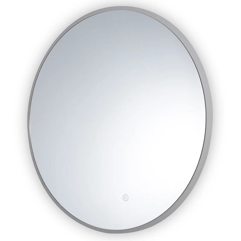 HOMCOM Miroir Rond Lumineux LED de Salle de Bain 28 W Argenté