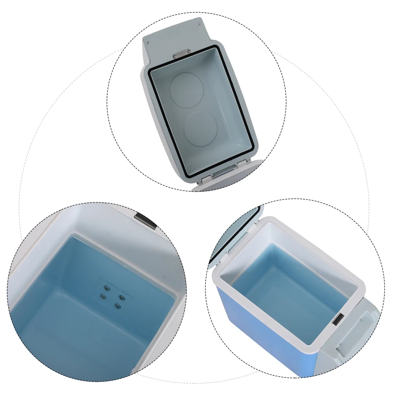 HOMCOM Glacière thermoélectrique portable froid chaud 2 en 1 capacité 7,5 L prise alume-cigare + bandoulière inclus bleu gris