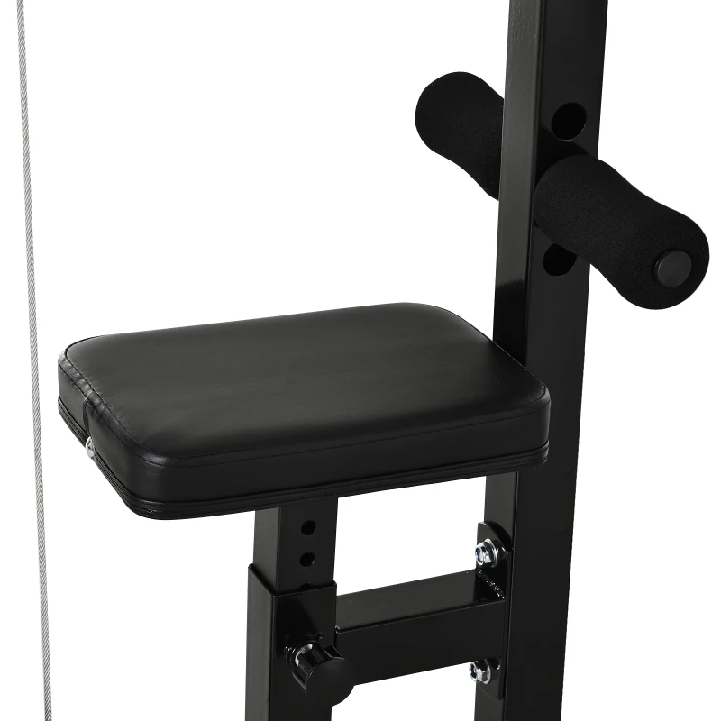 HOMCOM Station de musculation pour tirage poitrine - lat pulldown machine - banc de musculation dim. 103L x 120I x 180H cm acier noir