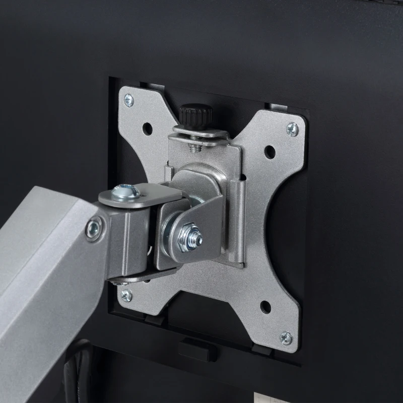 Vinsetto Support Écran PC support de moniteur de 13-32 pouces réglable en hauteur inclinable et pivotant supportant VESA 75x75/100x100 mm en aluminium argent