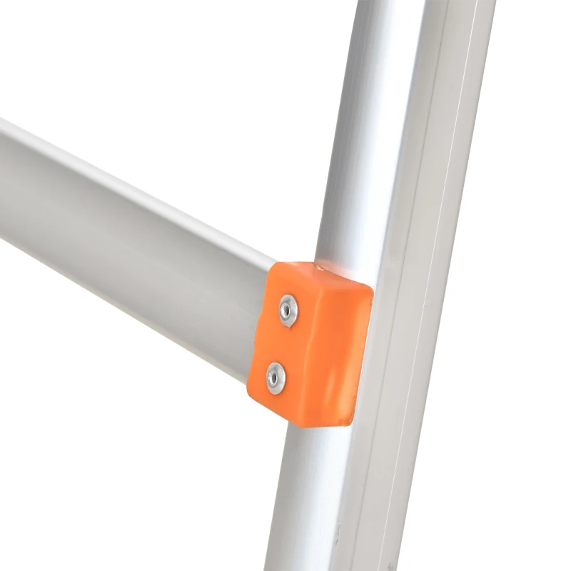 HOMCOM Escabeau pliable 5 marches antidérapantes hauteur max. 1,17 m charge max. 150 Kg alu. orange