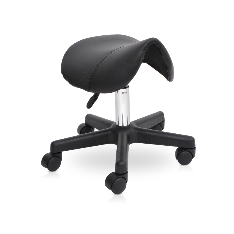HOMCOM Tabouret à Roulettes Noir