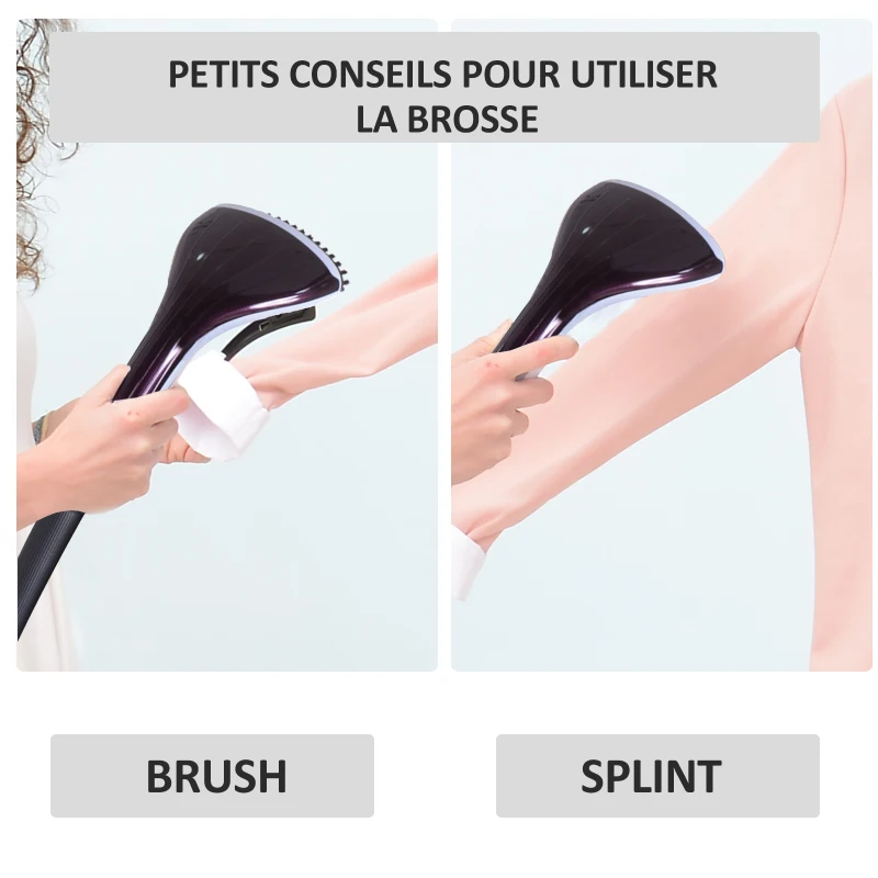 HOMCOM Défroisseur à vêtements 1800 W planche à repasser intégrée réservoir d'eau 2,8 L tige telescopique gant + cintre fournis violet