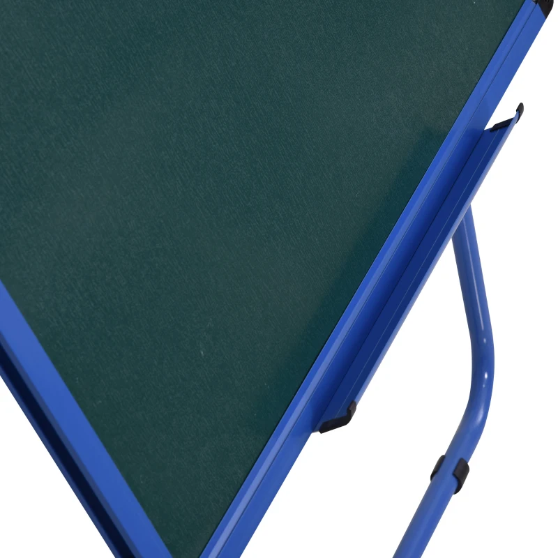 HOMCOM Chevalet de conférence pliable - tableau blanc magnétique double face - pivotant, réglable en hauteur 73L x 45l x 92-158H cm - bleu