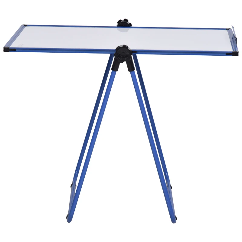 HOMCOM Chevalet de conférence pliable - tableau blanc magnétique double face - pivotant, réglable en hauteur 73L x 45l x 92-158H cm - bleu