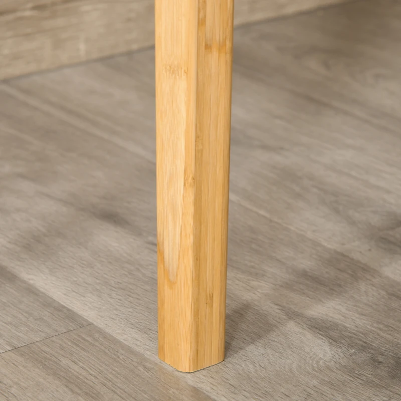 HOMCOM Bureau secrétaire Style scandinave dim. 100L x 45l x 73H cm 2 Grands tiroirs MDF Blanc Bois Massif Bambou