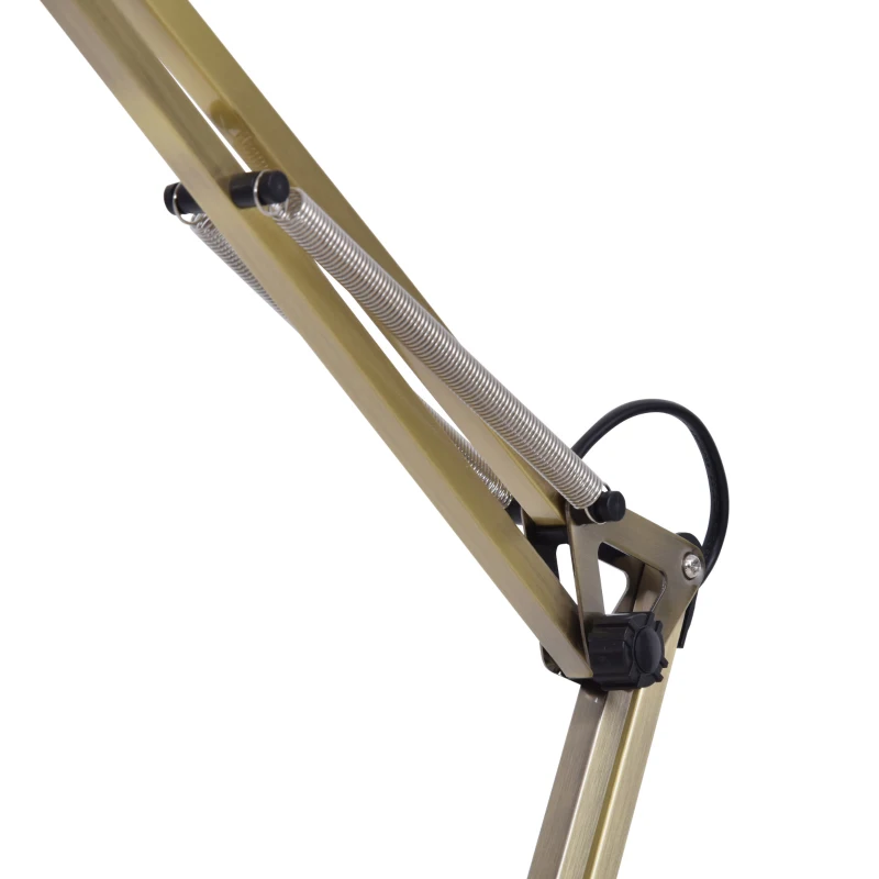 HOMCOM Lampadaire orientable design éclairage directionnel hauteur et angle réglable dim. 65L x 28l x 149-169H cm métal coloris laiton