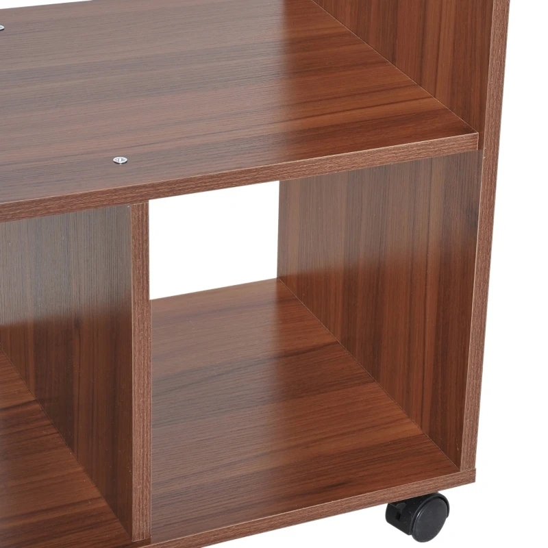 HOMCOM Armoire penderie étagère 2 niches penderie 4 roulettes pivotantes dim. 60L x 40l x 128H cm Coloris chêne Moyen