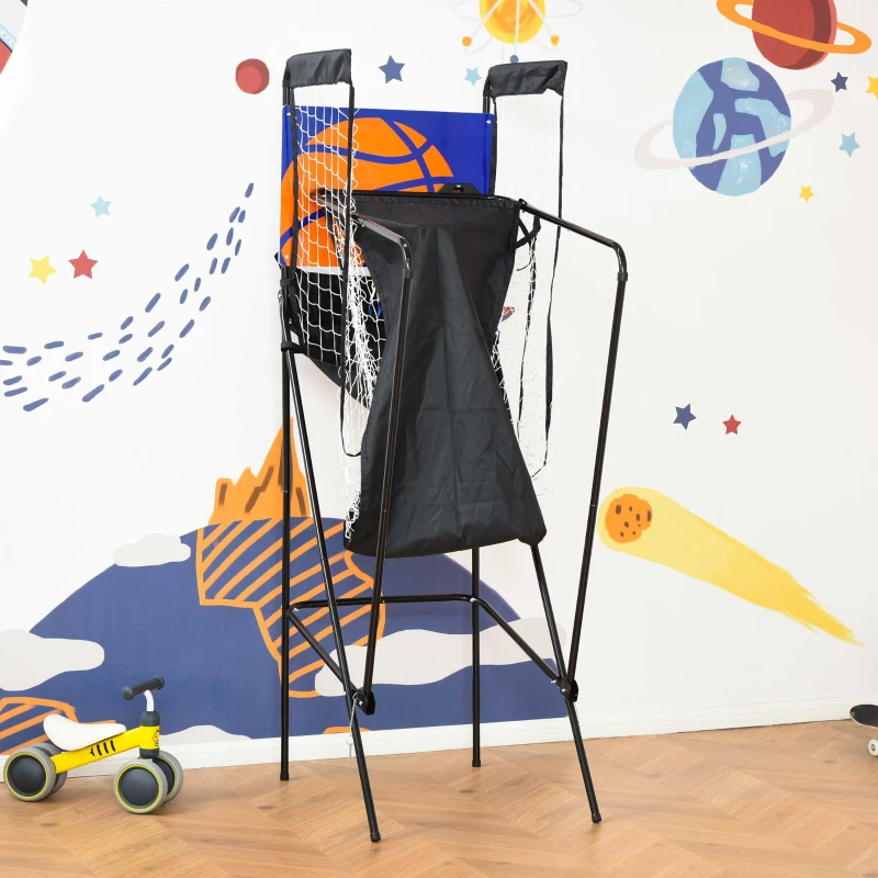 HOMCOM Jeux de basketball machine de tir électronique double support de basket-ball d'entraînement à domicile avec tableau de bord électronique et 2 balles Incluses