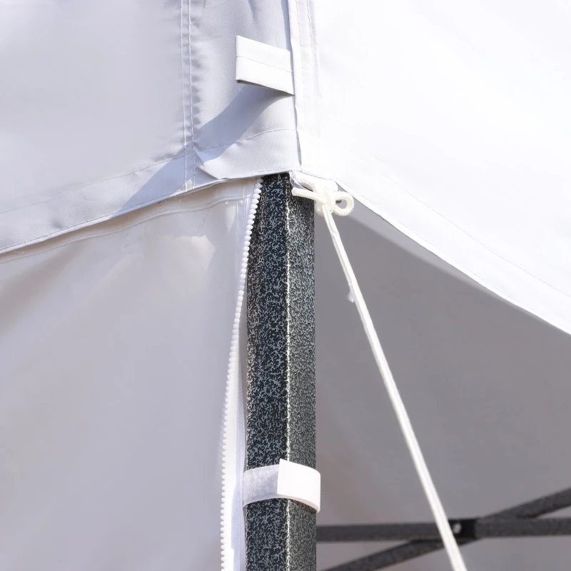 Outsunny Tonnelle barnum chapiteau de jardin pop-up pliant 2,88L x 2,88l x 3,3H m hauteur réglable sacs lestage & transport inclus acier époxy oxford blanc