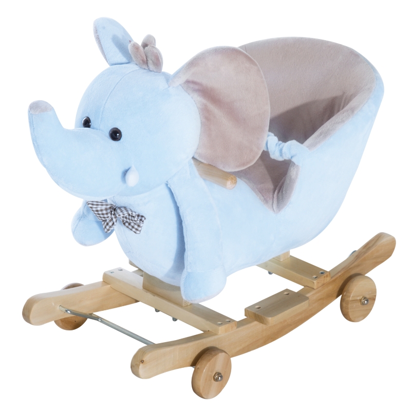Homcom Pousseur Porteur Modèle Élephant Bleu 60 x 35 x 45 cm