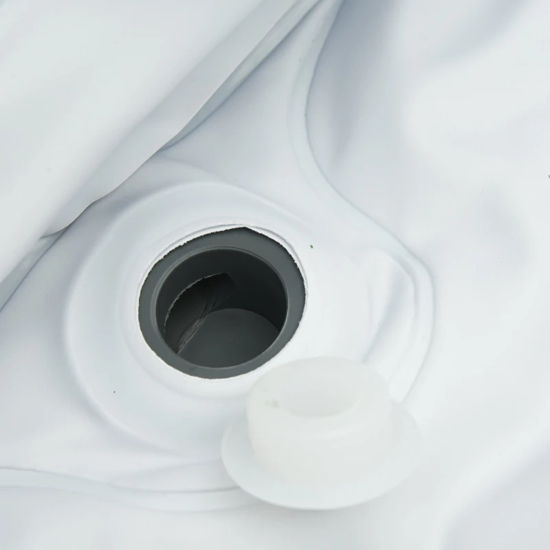 Outsunny Spa Gonflable Rond 4 Personnes Ø 1,80 x 0,65H m - 800 litres 100 Jets de Massage - Fonctions Chauffage Filtration - Liner PVC Blanc Bleu