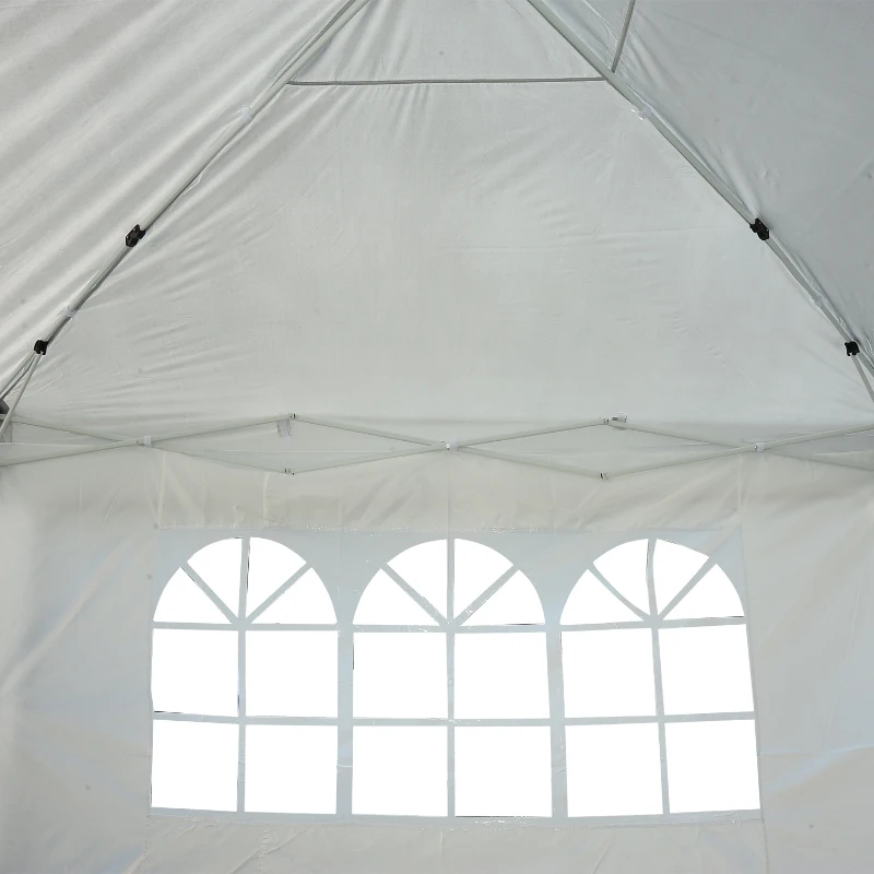 Outsunny Tonnelle barnum tente de réception pliante pop up dim. 6L x 3l x 2,55H m blanc + sac de transport