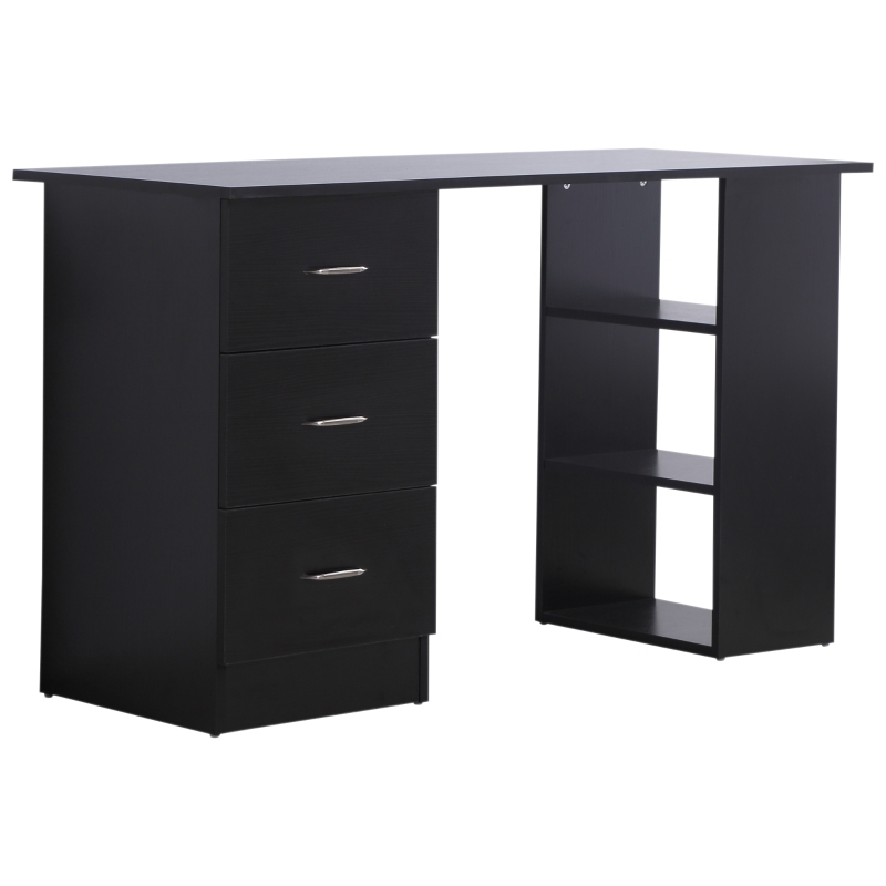 Homcom Bureau Informatique Multi-Compartiments Noir 120 x 49 x 72 cm