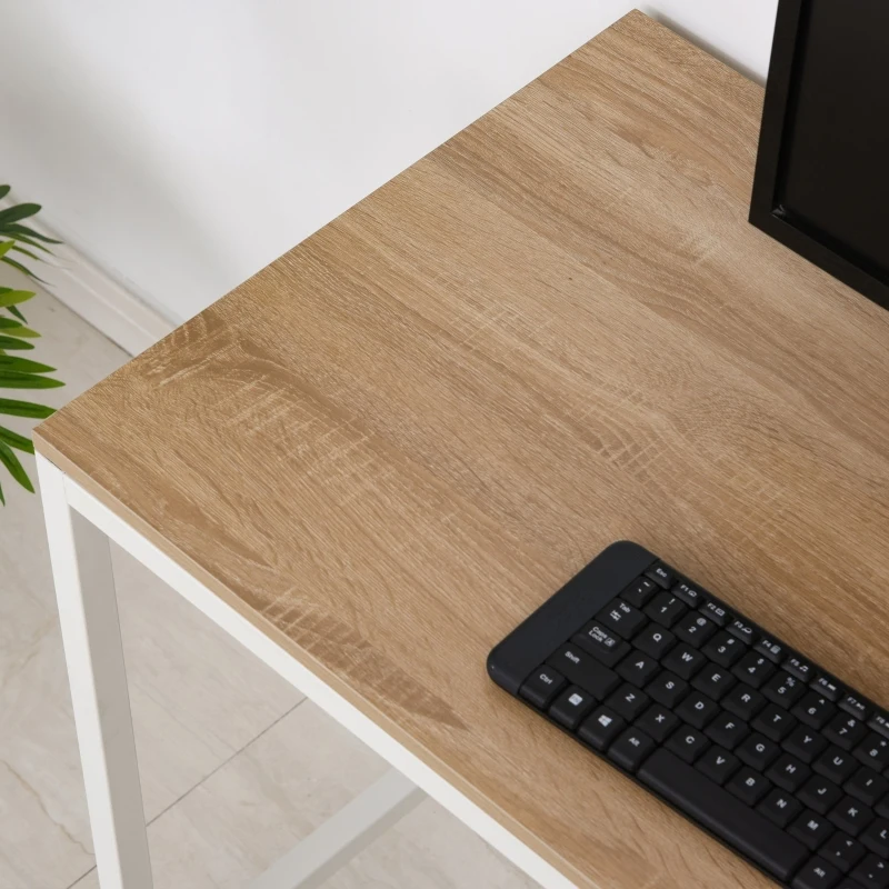 HOMCOM Bureau pour Ordinateur Informatique avec 2 Tiroirs 110 x 45 x 76 cm Blanc