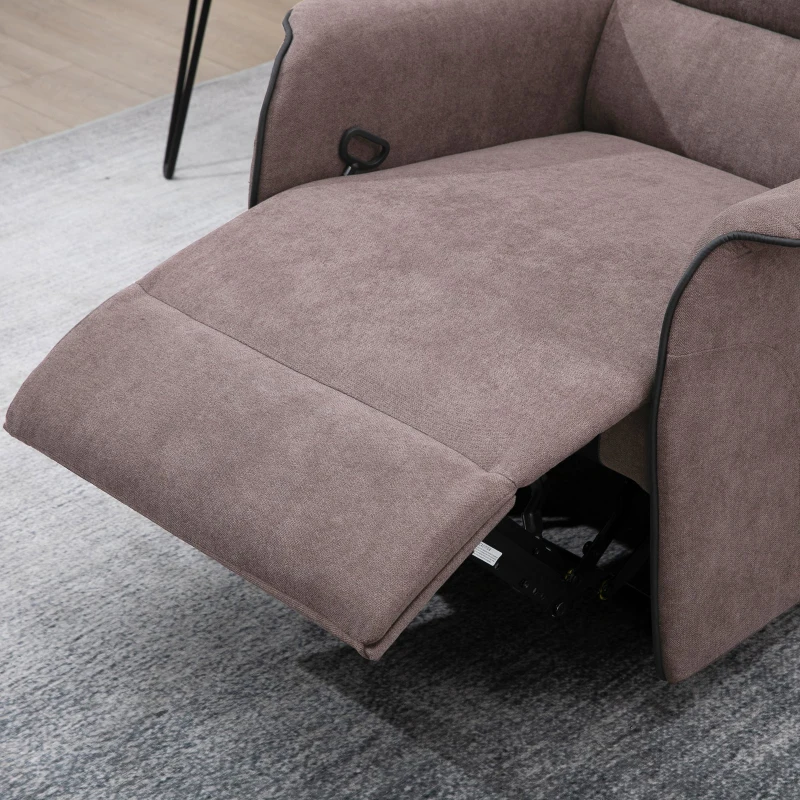Homcom Fauteuil de relaxation grand confort dossier inclinable repose-pied ajustable flanelle marron