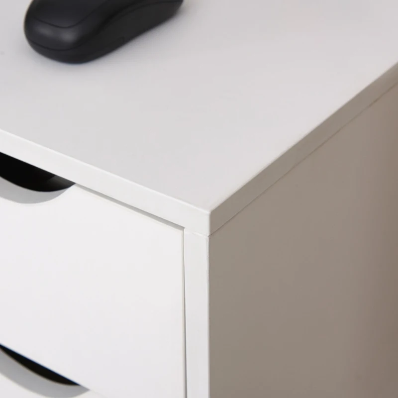 HOMCOM Bureau pour Ordinateur Informatique avec 2 Tiroirs 110 x 45 x 76 cm Blanc