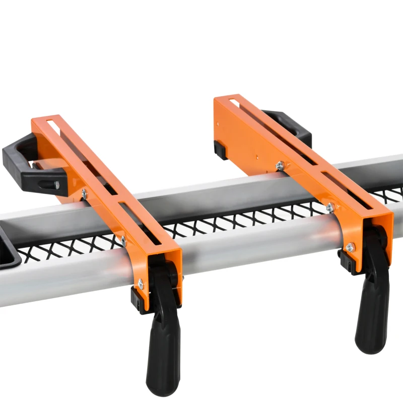 DURHAND Support pour scie à onglet pliable avec extensions longeur hauteur réglables supports pour bois plateaux outils intégrés aluminium métal 109-167 x 74 x 84,5-95,5 cm orange et noir