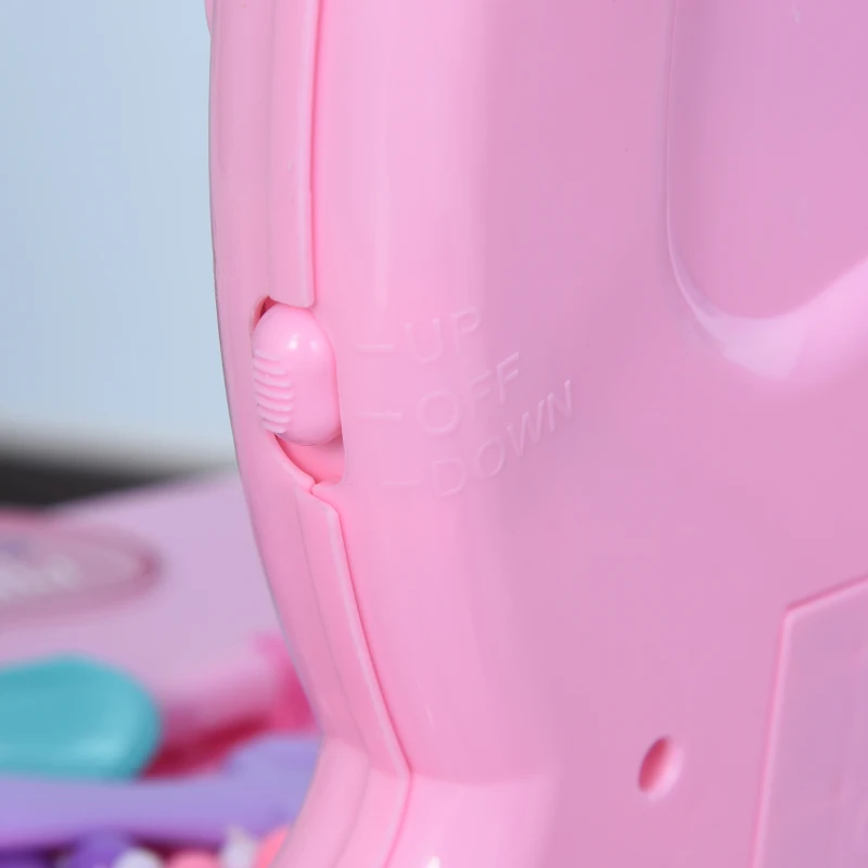 HOMCOM Coiffeuse Enfant avec Tabouret et lumières et Sons Rose dim. 36L x 20l x H59,5 cm