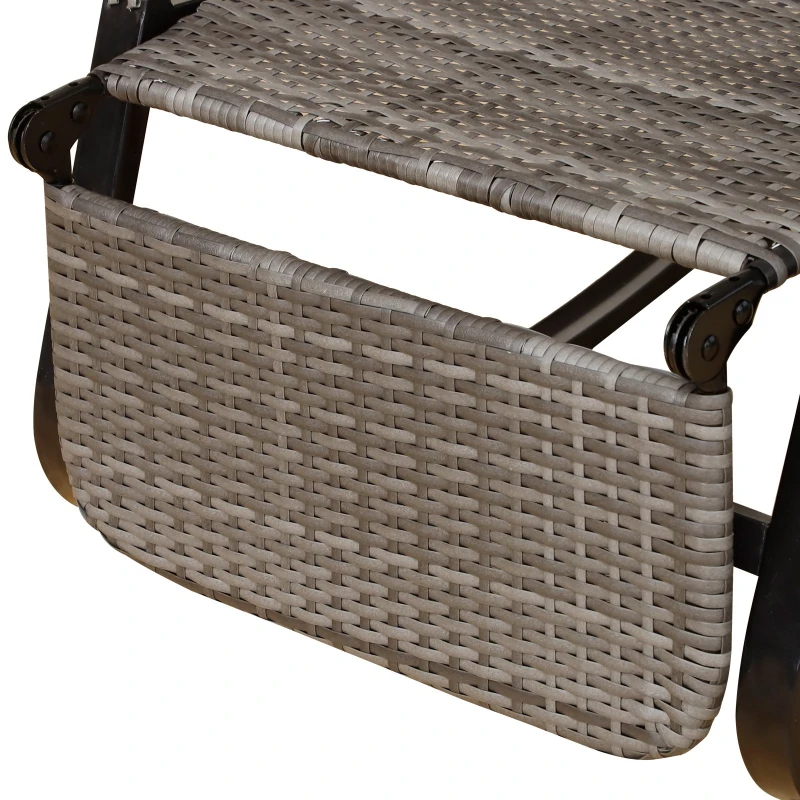 Outsunny Rocking chair fauteuil à bascule style cosy dossier repose-pied réglable résine tressée imitation rotin gris