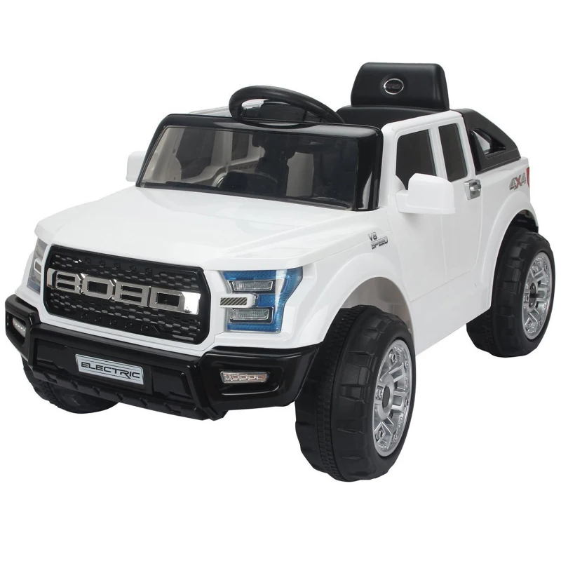 HOMCOM Voiture électrique 4x4 pour enfants max 5 Km/h 12 V effets sonores et lumineux blanc