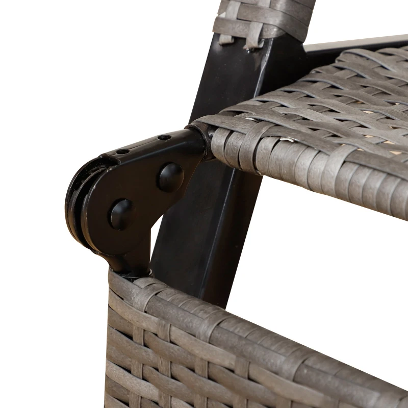 Outsunny Rocking chair fauteuil à bascule style cosy dossier repose-pied réglable résine tressée imitation rotin gris