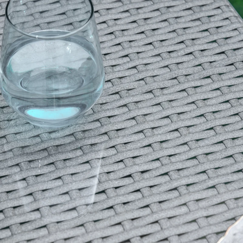 Outsunny Salon de jardin 4 places 4 pièces - canapé 2 places, 2 fauteuils, table à manger - 3 coussins inclus - résine tressée imitation rotin gris