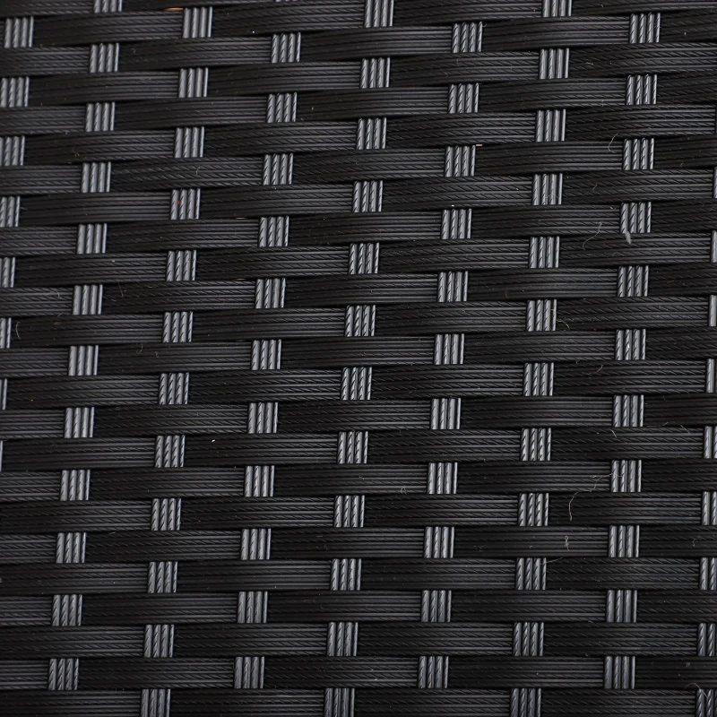 Outsunny Rocking chair fauteuil à bascule style cosy dossier repose-pied réglable résine tressée 4 fils imitation rotin noir