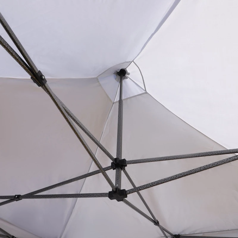Outsunny Tonnelle barnum chapiteau de jardin pop-up pliant 2,88L x 2,88l x 3,3H m hauteur réglable sacs lestage & transport inclus acier époxy oxford blanc