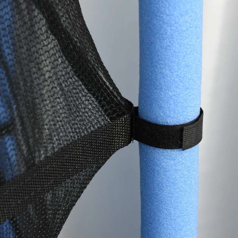 HOMCOM Trampoline Enfant Ø 1,40 × 1,58H m Filet de sécurité Porte zipée Couvre-Ressorts 6 poteaux rembourrés Inclus Bleu